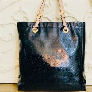 MICHAEL KORS Black Patent Leather Shoulder Bag Tote